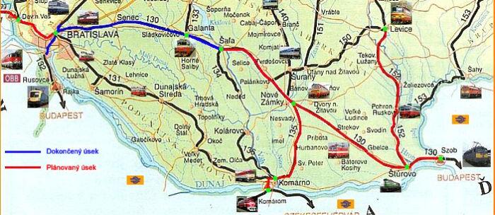 Bratislava - Šala - Nové Zámky - Štúrovo - Komárno